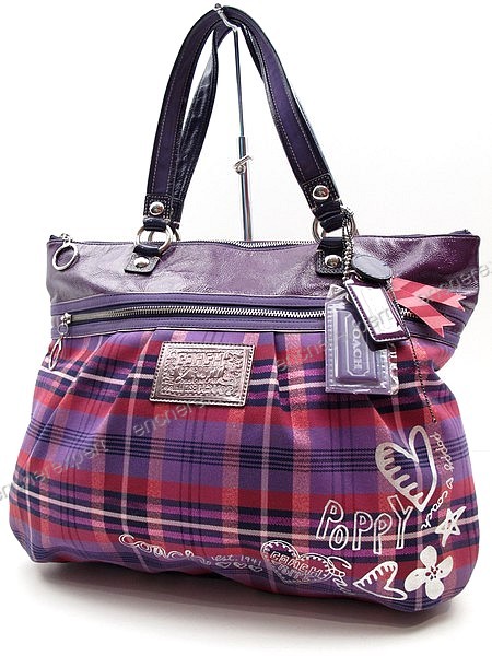 NEUF SAC A MAIN COACH POPPY CABAS TOTE 40 CM TOILE & CUIR