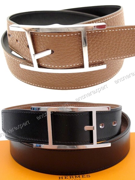 Ceinture HERMES quentin reversible t 85 cuir noir Authenticite garantie Visible en boutique