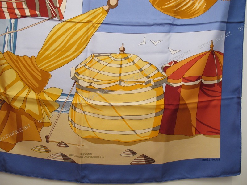Neuf foulard HERMES charmes des plages normandes - Authenticité