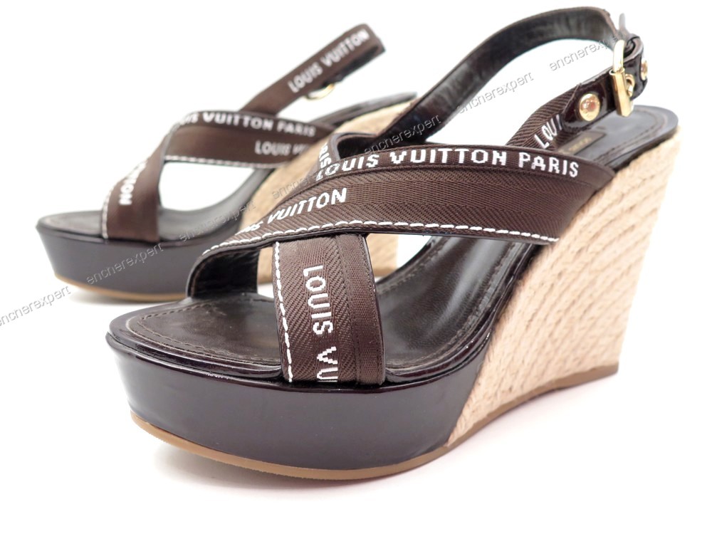 Sandales à talons compensés louis Vuitton - Vinted