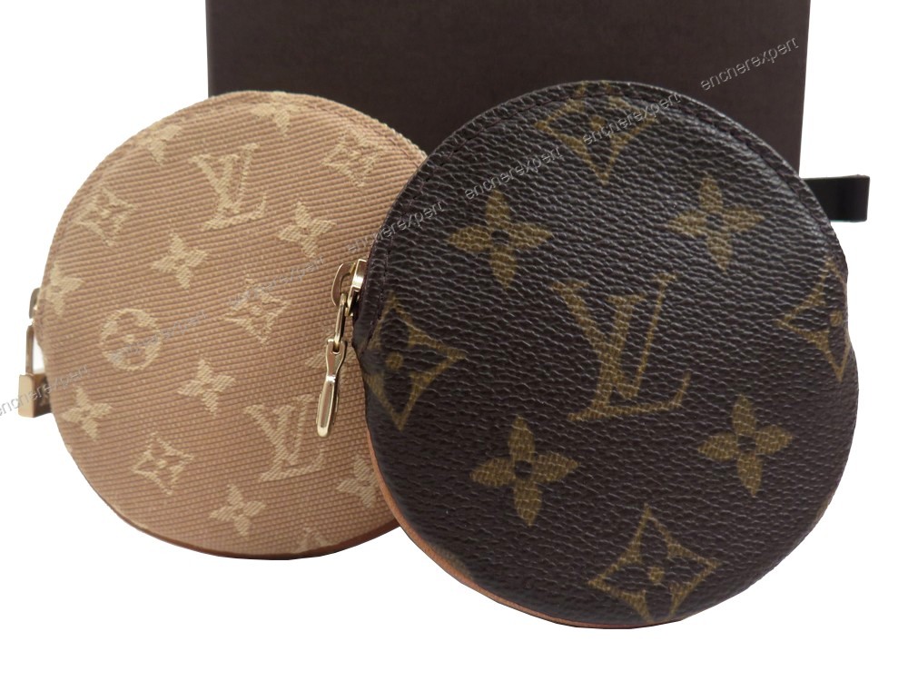 Neuf 2 porte monnaie rond LOUIS VUITTON en toile - Authenticité