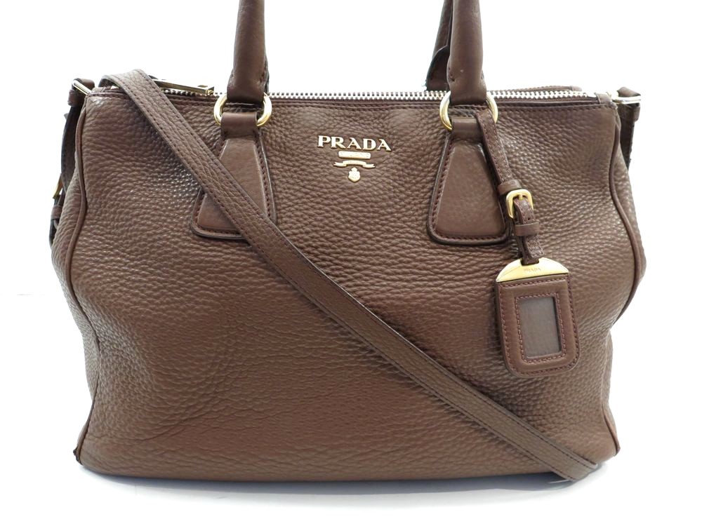 Sac prada cuir marron clearance