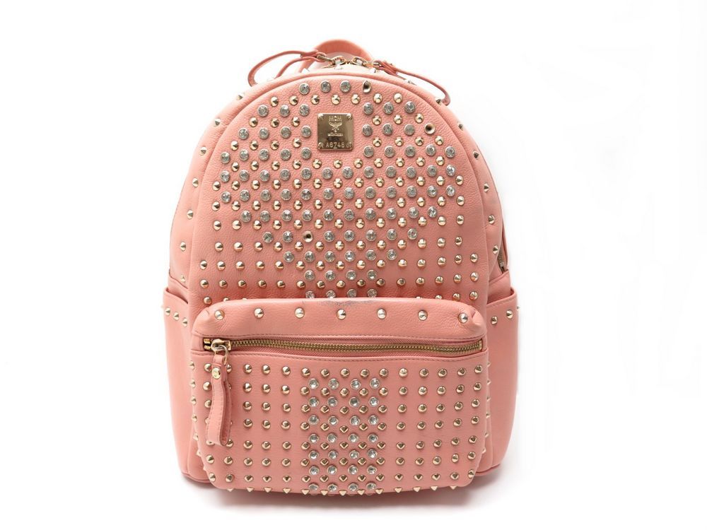 Sac a dos mcm stark special backpack en cuir rose Authenticite garantie Visible en boutique