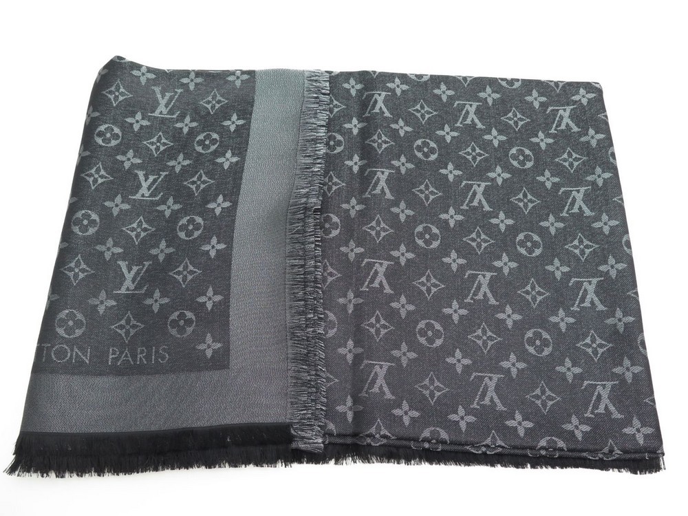 An- und Verkauf arif-s - Louis Vuitton schwarz glänzend Monogramm Schal  M75123