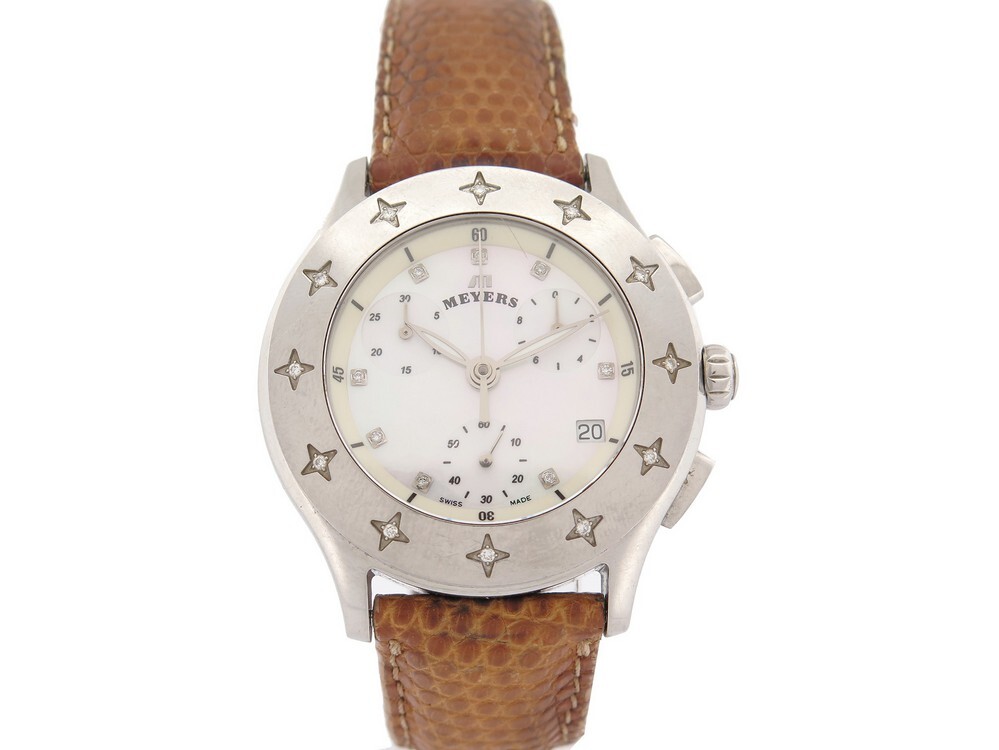 Montre meyers lady diamond chrono 102500 acier - Authenticité garantie ...